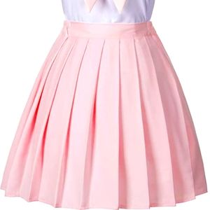 Japanese School Girl Pink Pleated Skirt